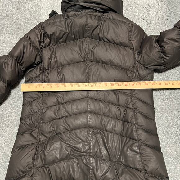 Marmot Coat Womens Medium 700 Down Fill Long Puffer Jacket Black Hooded ** - Picture 6 of 11